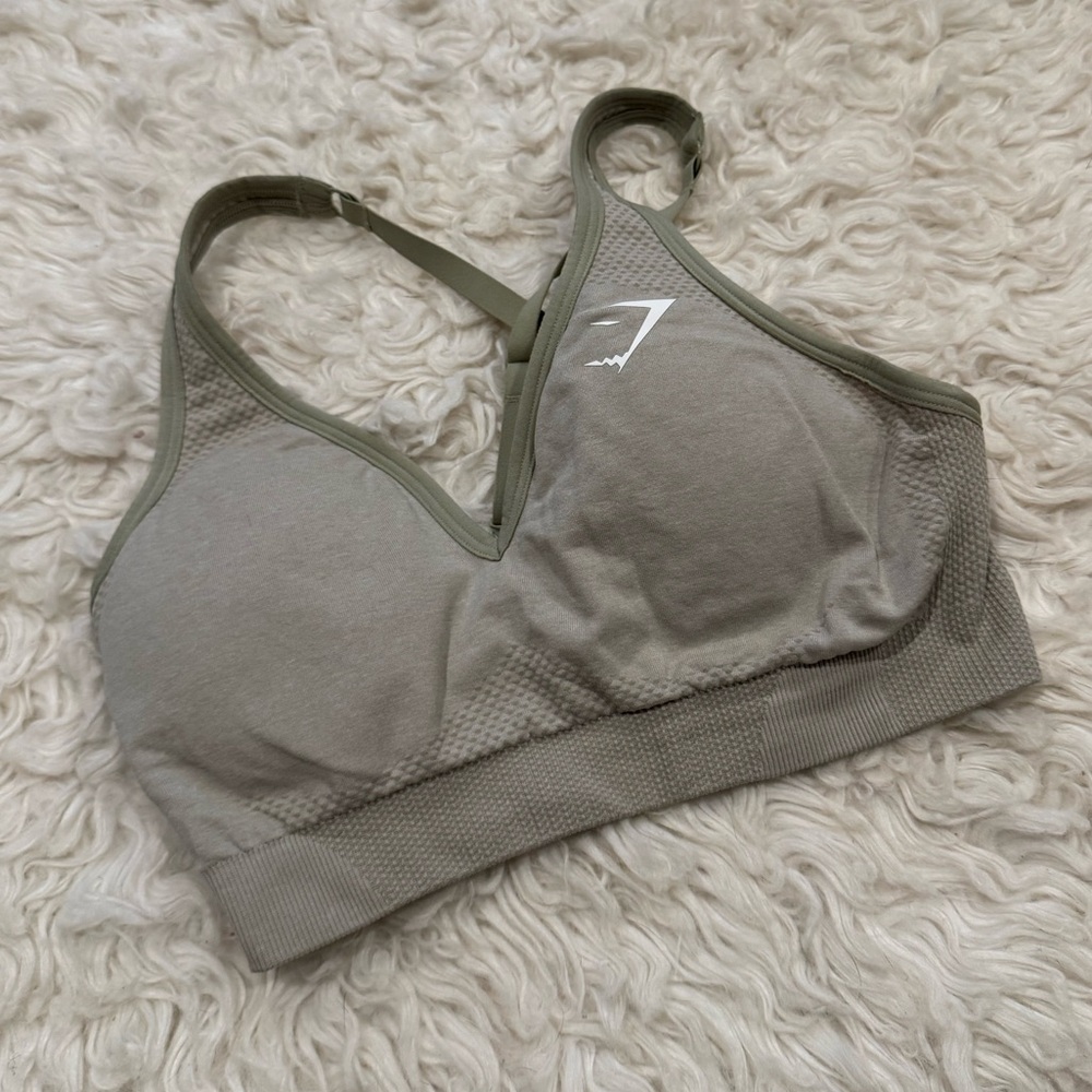 GYMSHARK green seamless sports bra size small